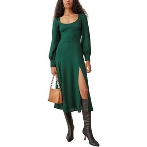 Reformation Alessi Dress- Forest Green; Size; 8; LIKE NEW